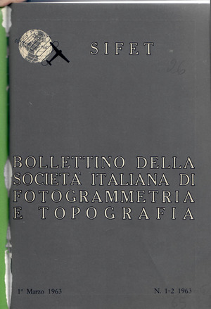 Copertina edizione Bollettino SIFET n.1 Anno 1963