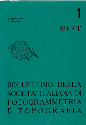 Copertina edizione Bollettino SIFET n.1 Anno 1970