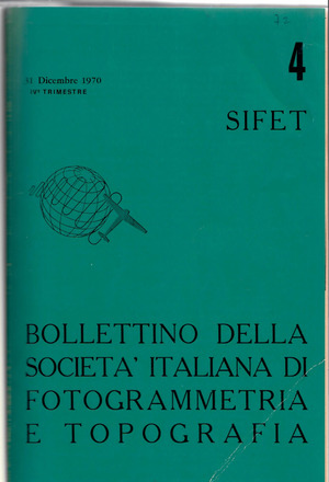 Copertina edizione Bollettino SIFET n.4 Anno 1970