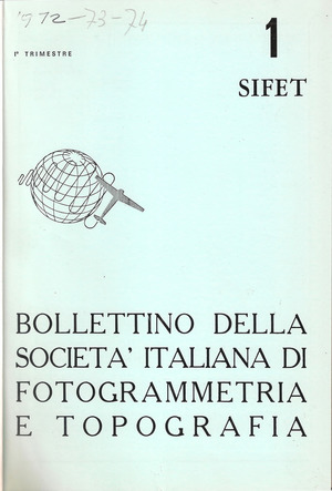 Copertina edizione Bollettino SIFET n.1 Anno 1972