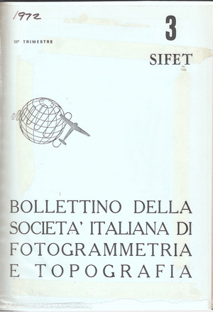 Copertina edizione Bollettino SIFET n.3 Anno 1972