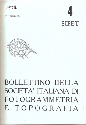 Copertina edizione Bollettino SIFET n.4 Anno 1972