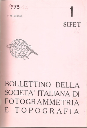 Copertina edizione Bollettino SIFET n.1 Anno 1973