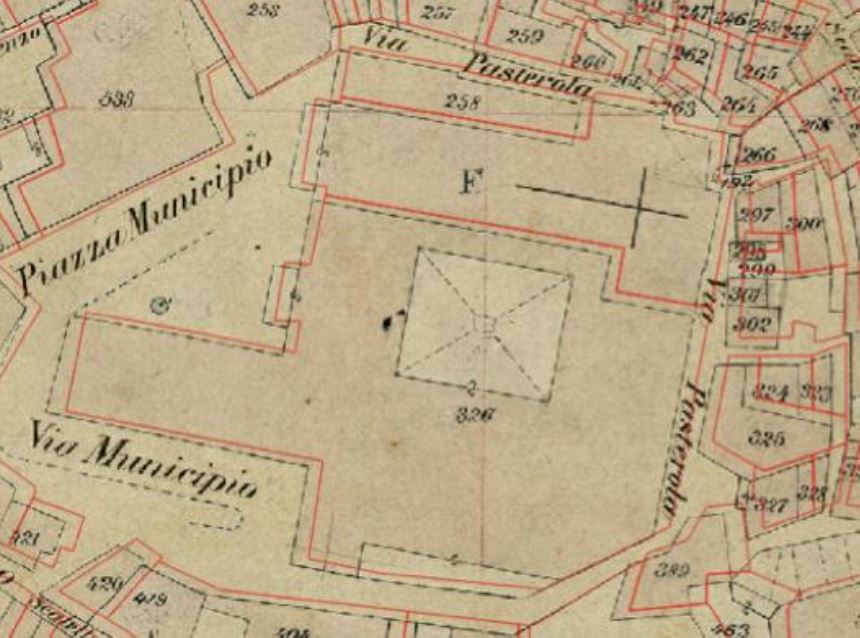 Sovrapposizione dell’attuale mappa vettoriale CXF alla mappa d’impianto georiferita.